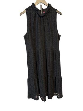 Lilly Pulitzer Lace Cornelea Ruffle Neck Tiered Black Swing Dress - Size XL